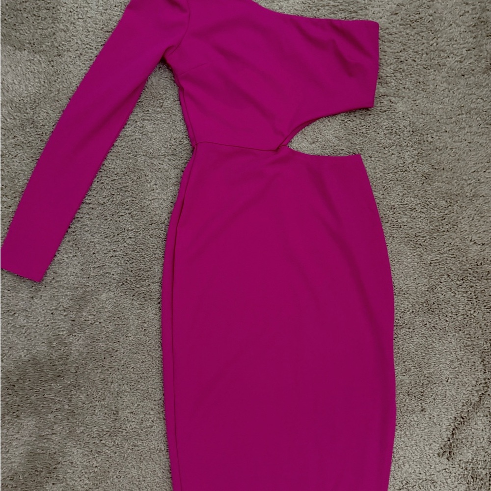 Elegant/sexy One-Shoulder Pink Dress